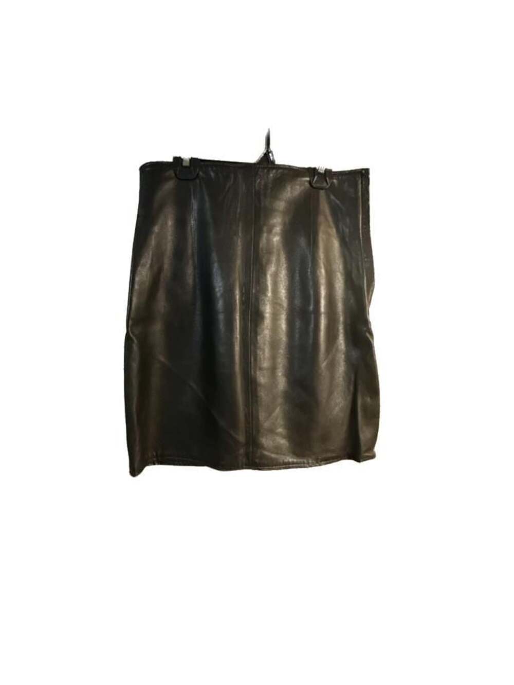 Vakko Vintage Black Leather Mini Skirt with Elastic Waistband